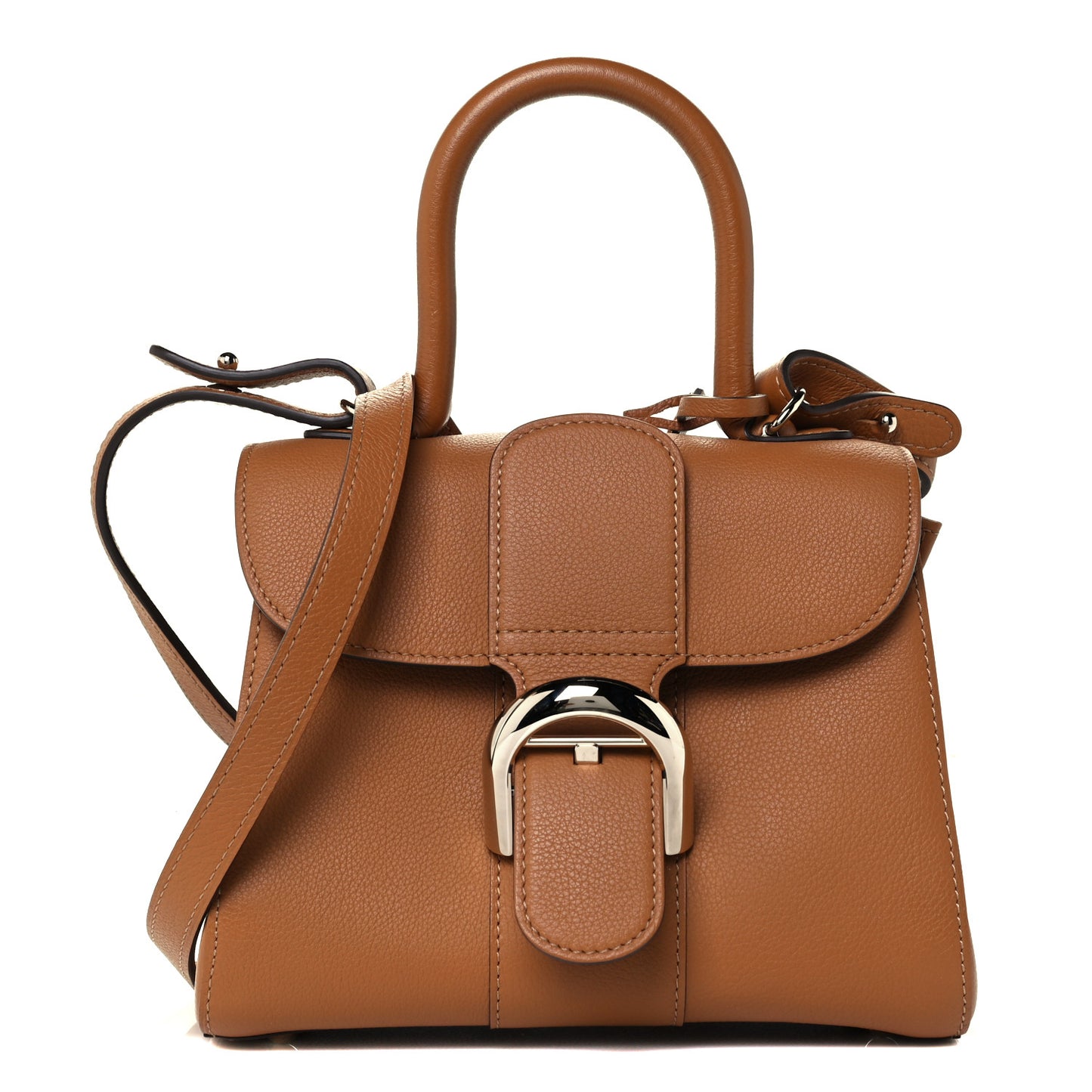 Grained Calfskin Mini Brillant Satchel Natural