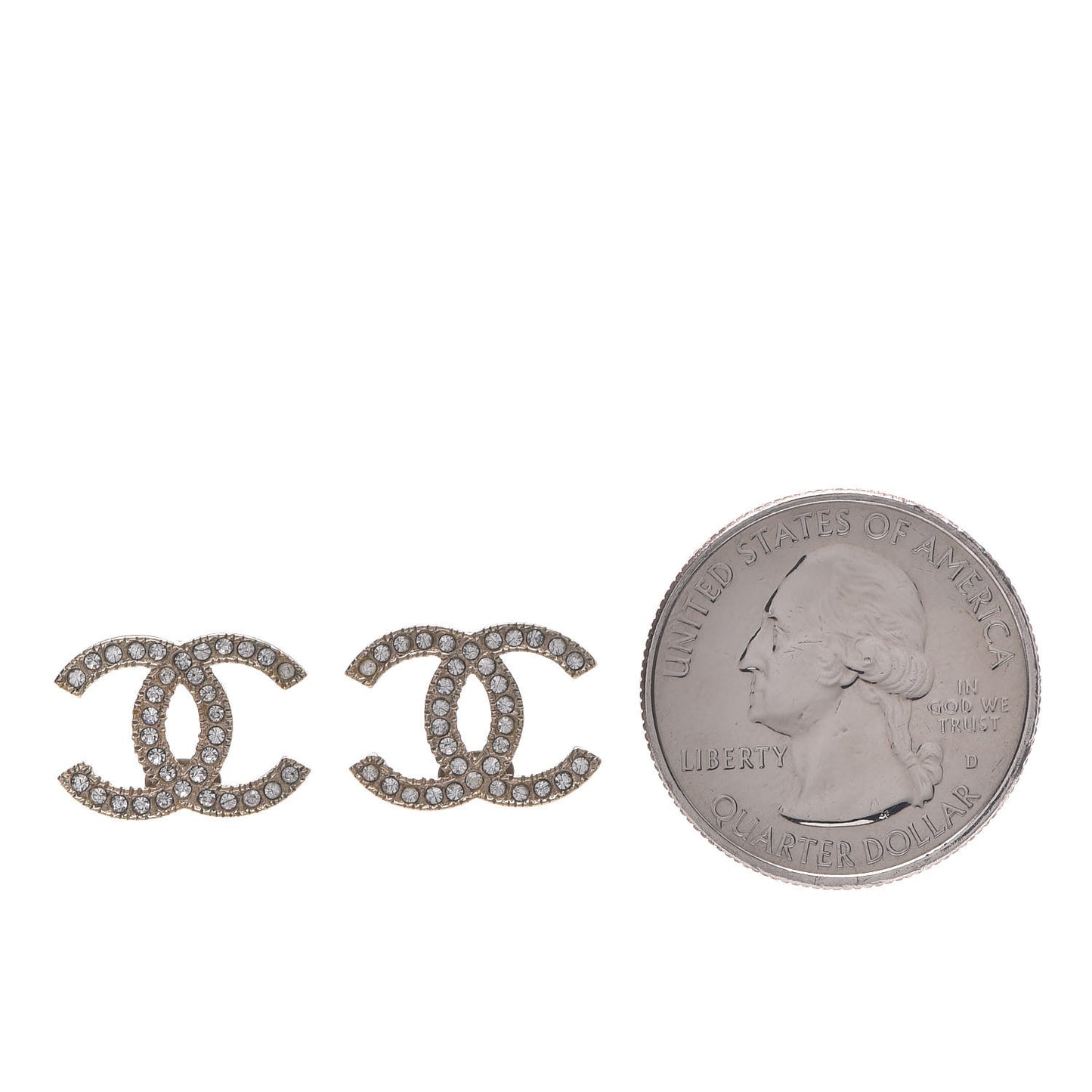 Crystal CC Earrings Gold