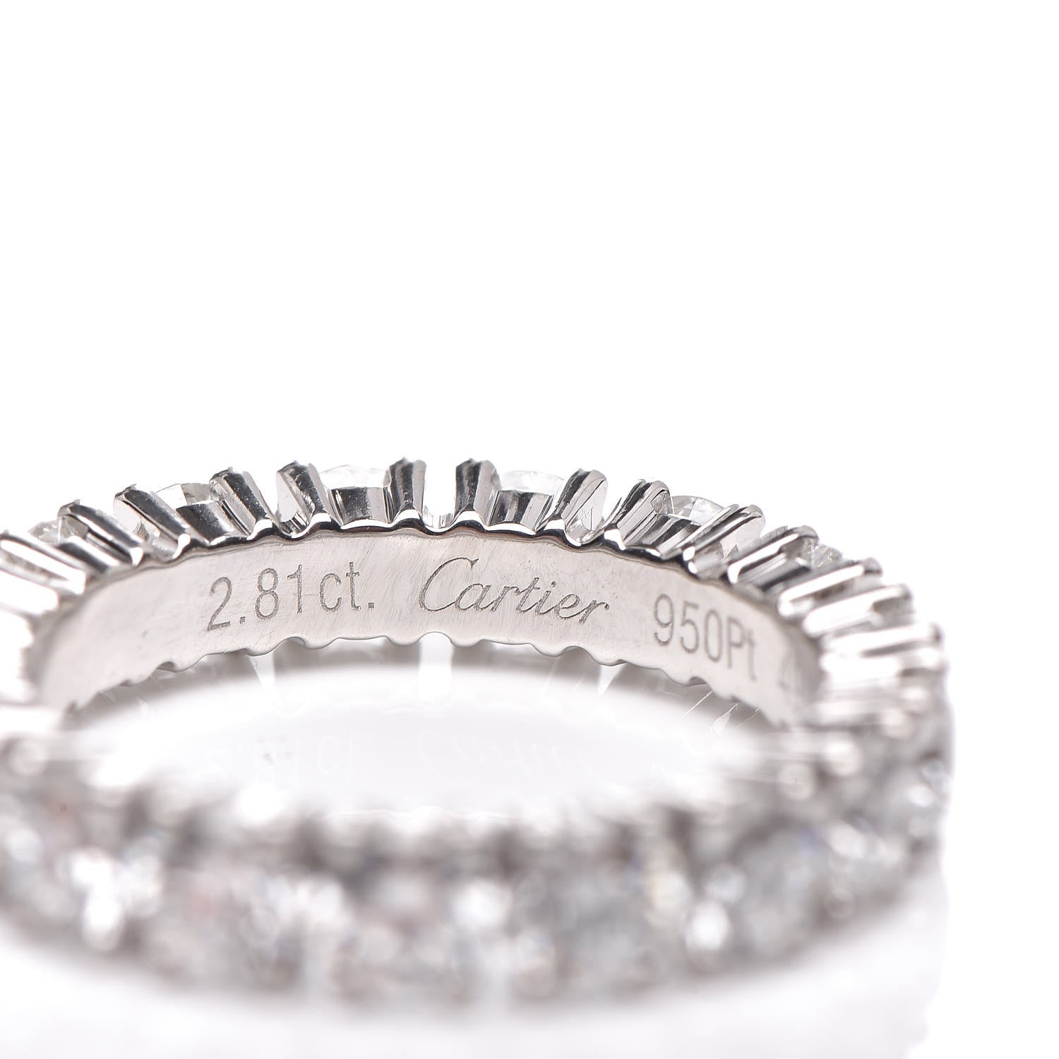 Cartier Platinum Diamond 2.81ct Destinée Wedding Band Ring 49 4.75 4 of 8