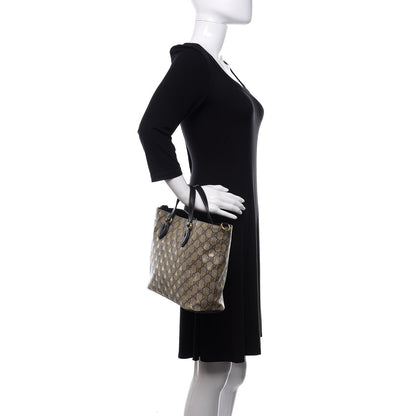 Gucci Soft GG Supreme Monogram Bees Small Crossbody Tote Beige Oro Black 3 of 10