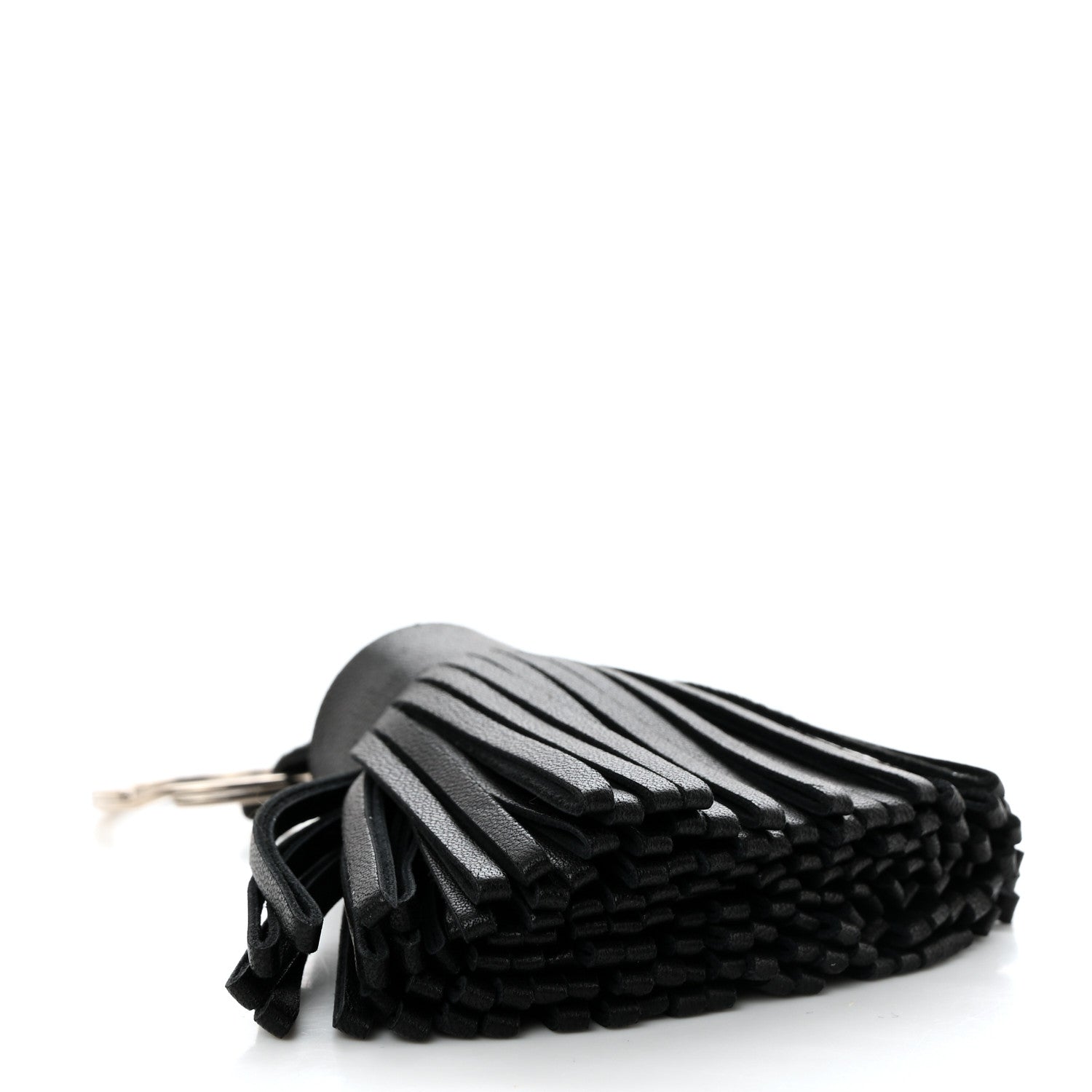 Hermes Lambskin Carmen Tassel Key Holder Black 3 of 4