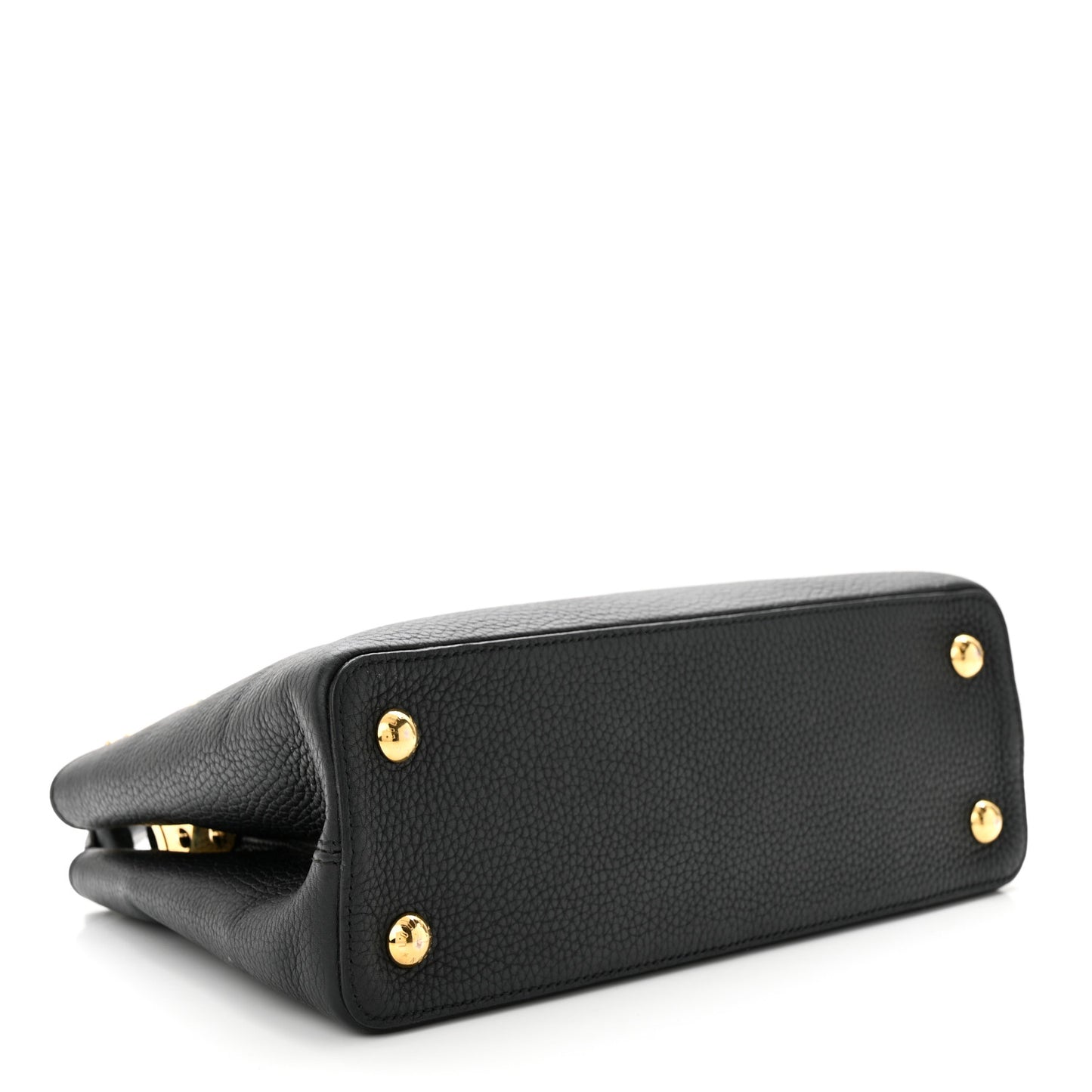 LOUIS VUITTON Taurillon Studded Sol Capucines PM Black