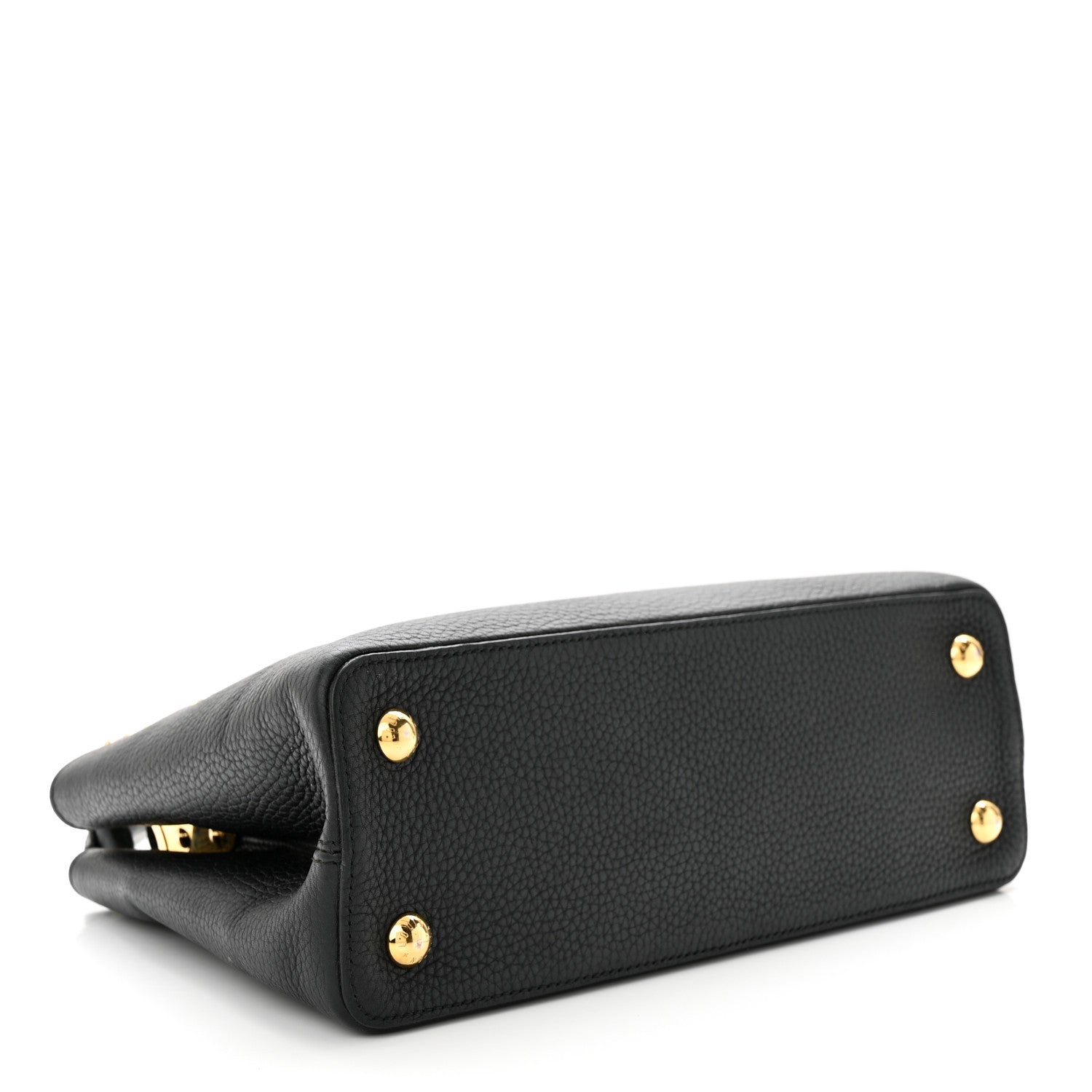 Louis Vuitton LOUIS VUITTON Taurillon Studded Sol Capucines PM Black 4 of 12