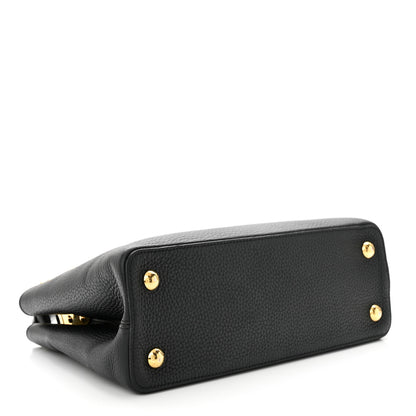 Louis Vuitton LOUIS VUITTON Taurillon Studded Sol Capucines PM Black 4 of 12