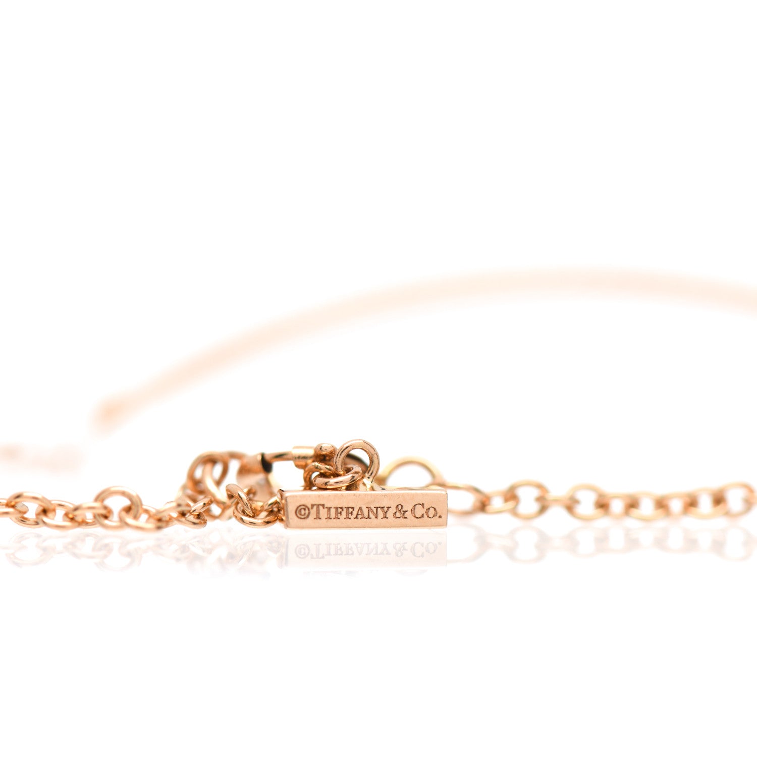 Tiffany 18K Rose Gold Diamond T Smile Bracelet 4 of 5