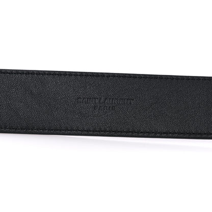 Saint Laurent Smooth Calfskin Monogram Square Buckle Belt 90 36 Black 3 of 5