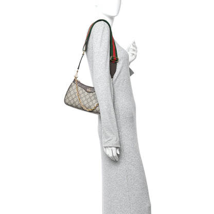 Gucci GG Supreme Monogram Textured Dollar Calfskin Web Small Ophidia GG Handbag Beige Ebony New Acero 2 of 10