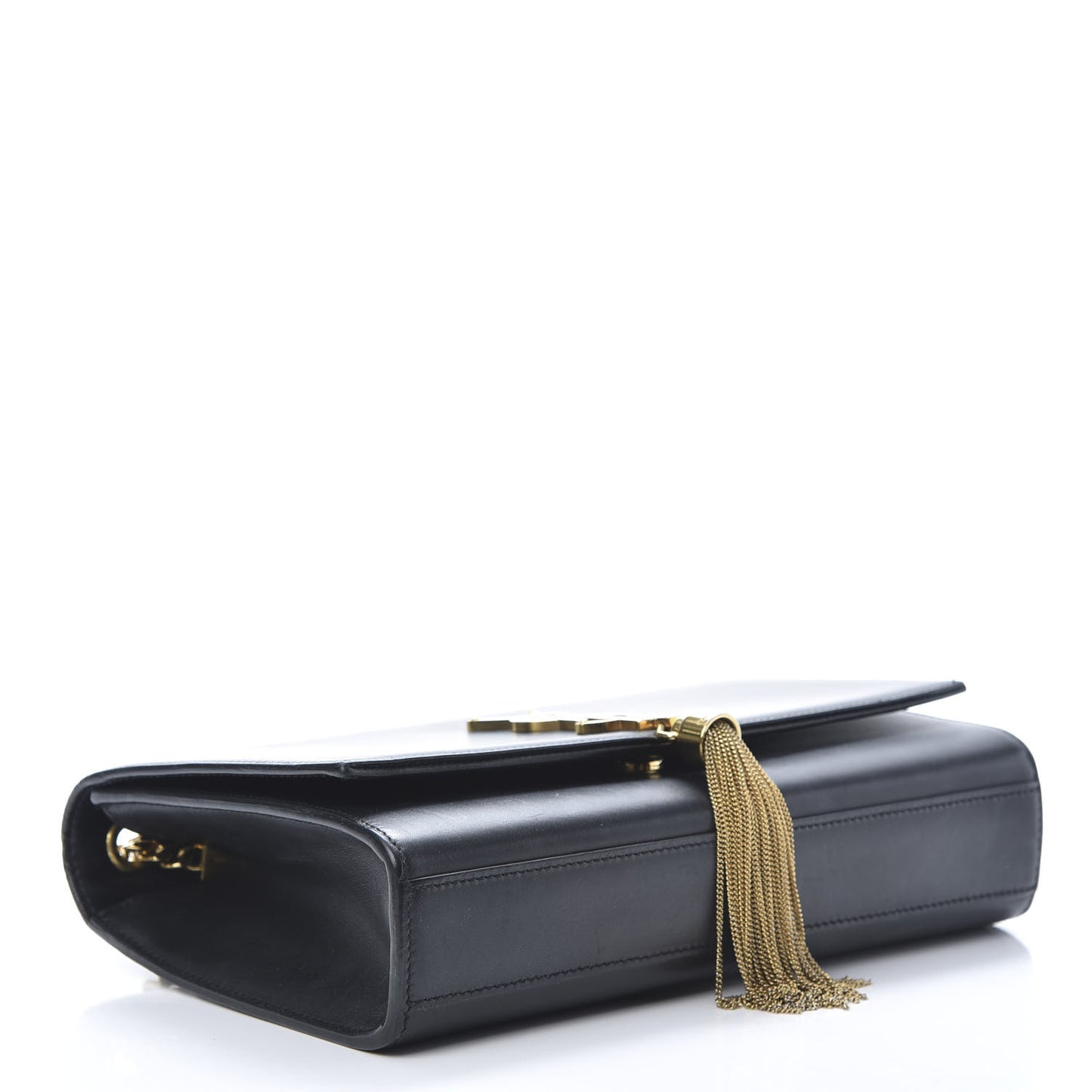 Smooth Calfskin Medium Classic Monogram Kate Tassel Satchel Black