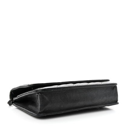 Chanel Crumpled Calfskin Quilted Wallet On Chain WOC So Black 4 of 17