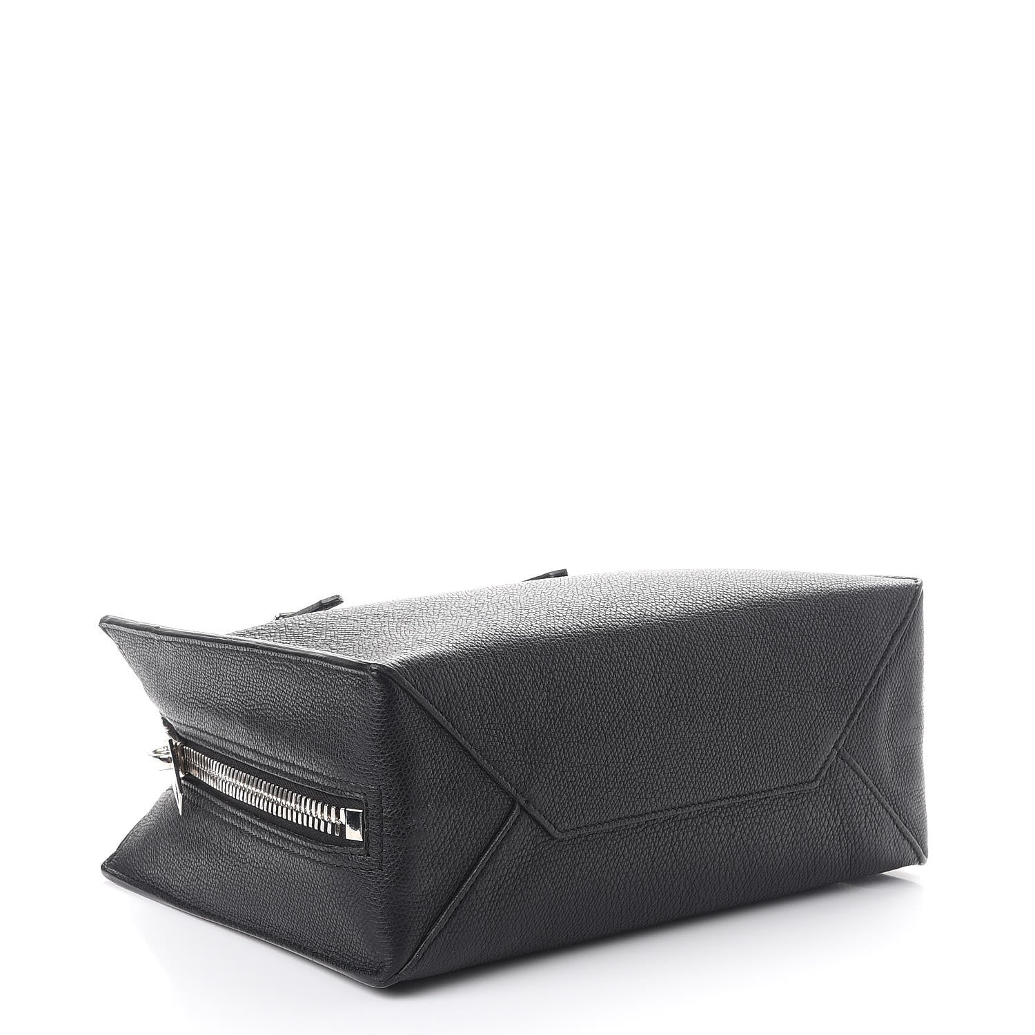 Balenciaga Grained Calfskin Plate Hardware Papier A6 Zip Around Tote Black 4 of 9