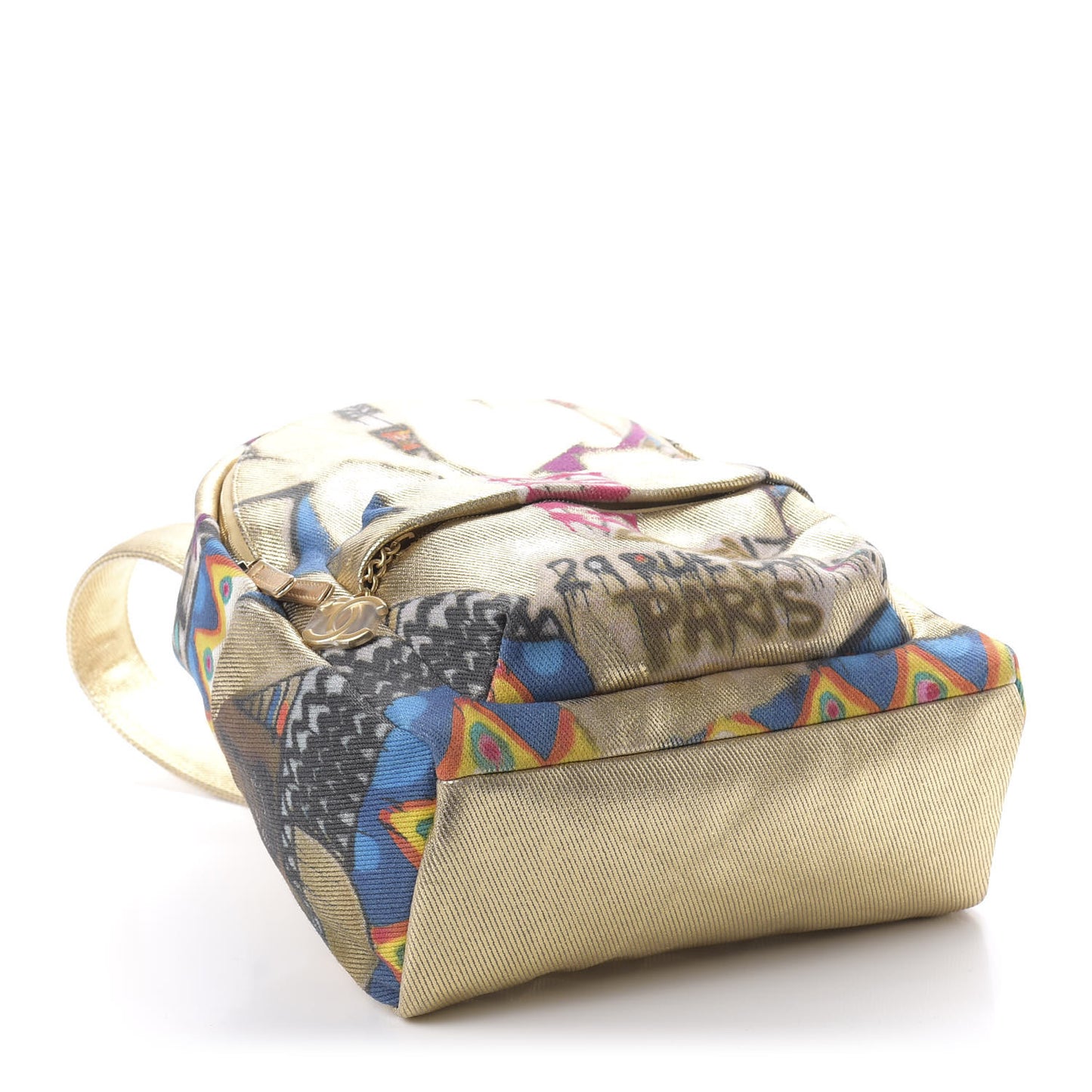 Graffiti Printed Canvas Street Spirit Backpack Multicolor