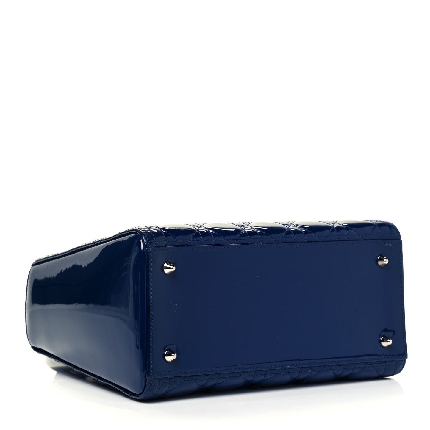 Patent Cannage Medium Lady Dior Blue