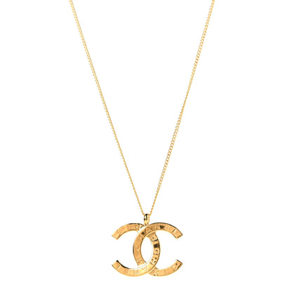 Chanel Metal CC Paris Button Necklace Gold 1 of 4