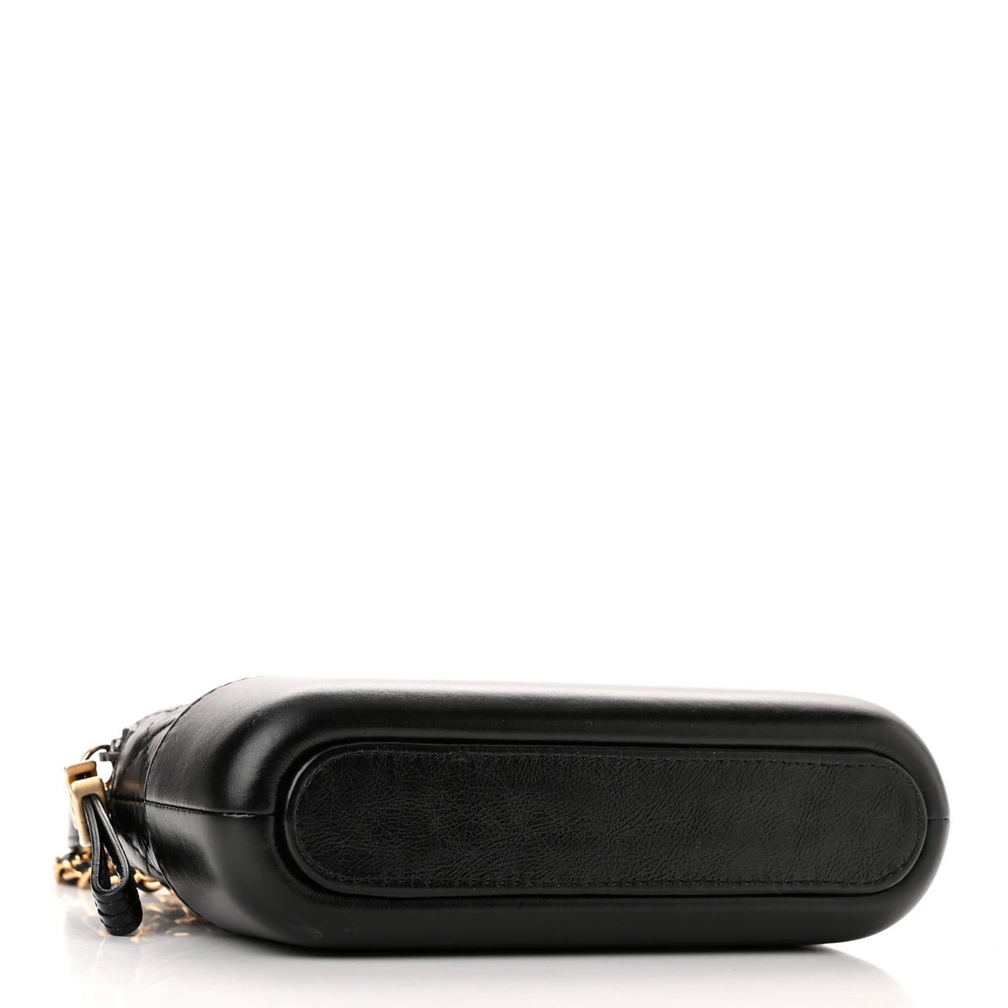 Aged Calfskin Quilted Small Gabrielle Clutch With Chain Black
