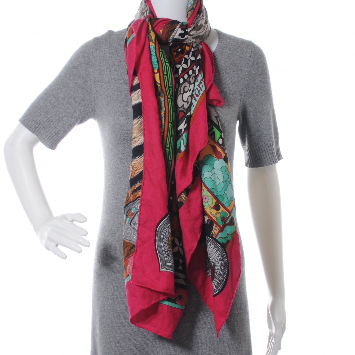Hermes Cashmere Silk La Femme Aux Semelles de Vent Shawl 140 9 of 9