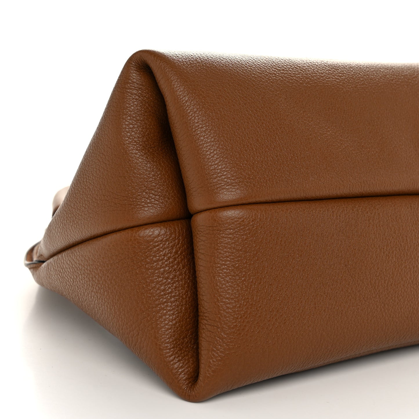 Grained Calfskin Softbit Maxi Shoulder Bag Brown