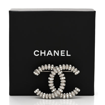 Chanel Crystal CC Brooch Silver 5 of 5