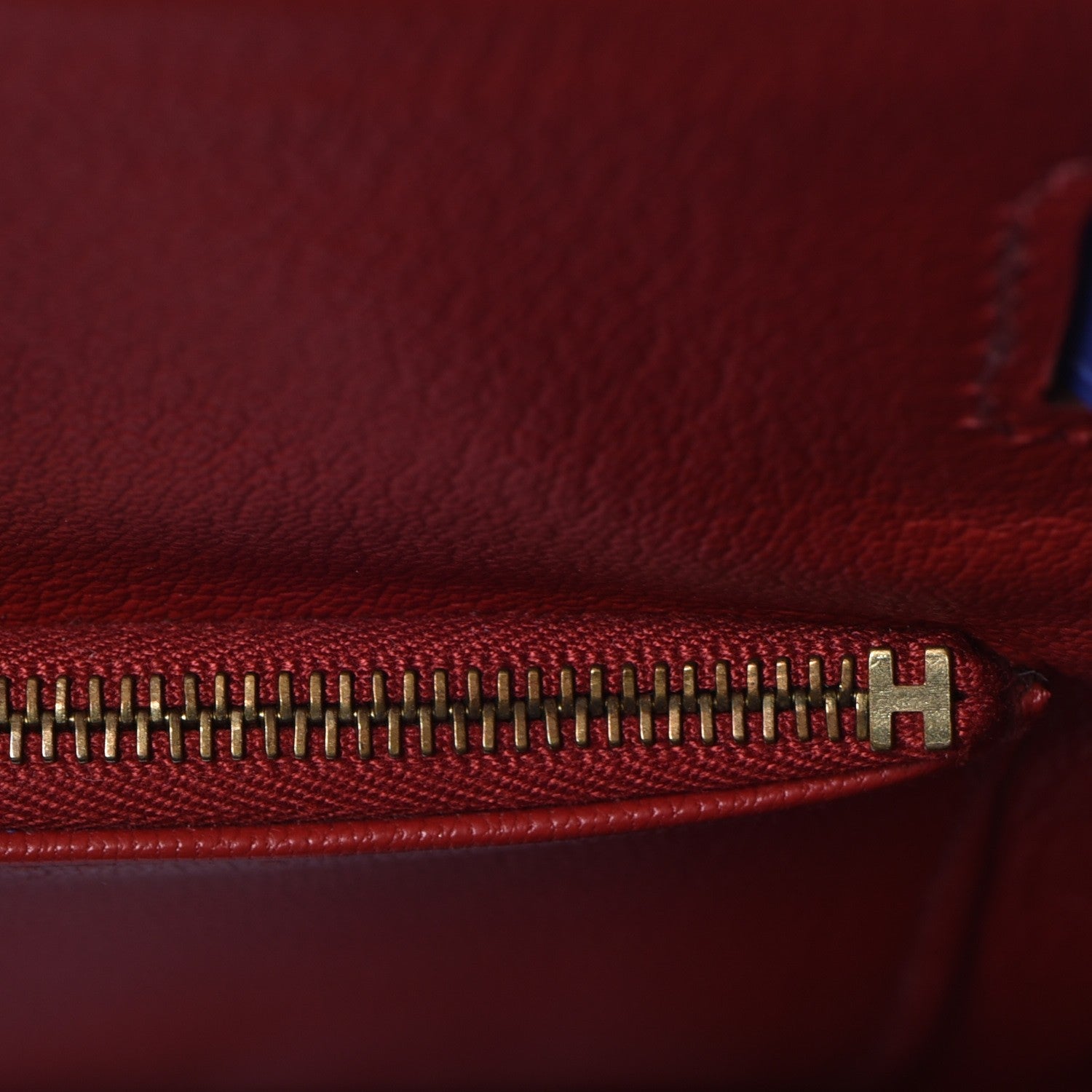 Hermes Togo Horseshoe Kelly Retourne 32 Bleu Electrique Rouge H 31 of 38