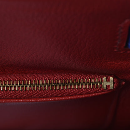 Hermes Togo Horseshoe Kelly Retourne 32 Bleu Electrique Rouge H 31 of 38