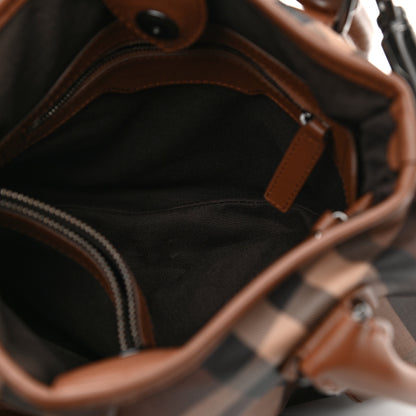 Burberry Smoked Check Small Northfield Tote Brown 6 of 11