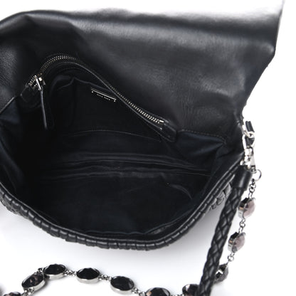 Miu Miu Nappa Matelasse Crystal Flap Clutch Black 5 of 15