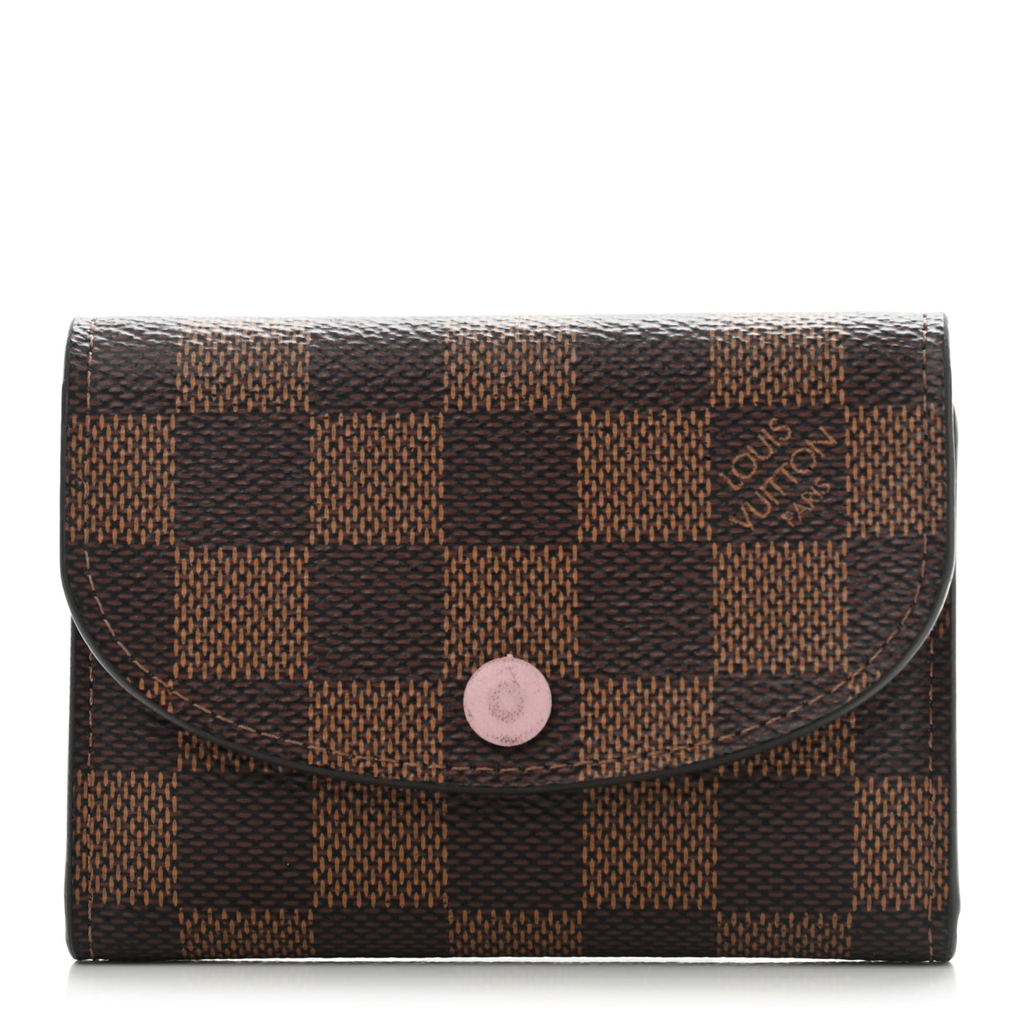 Damier Ebene Rosalie Coin Purse Rose Ballerine