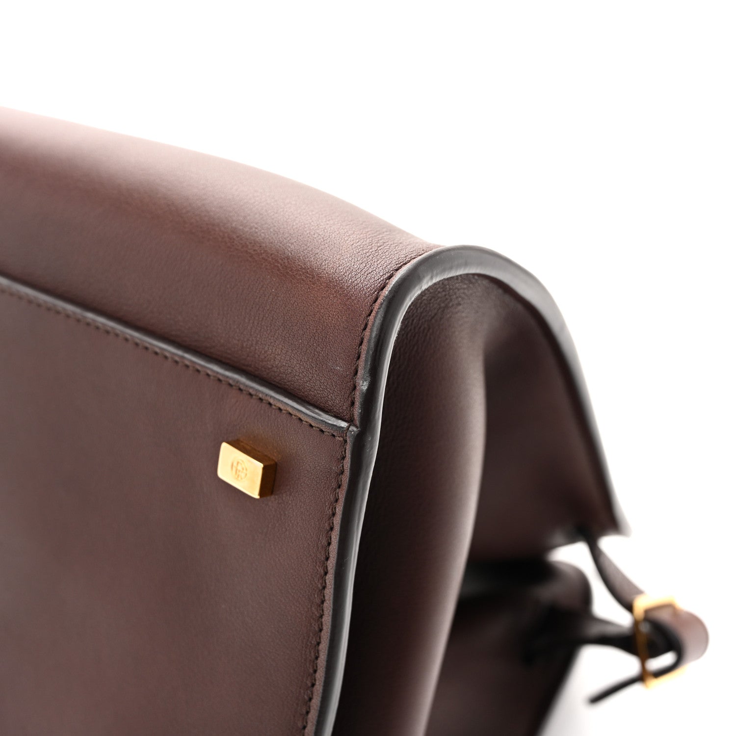 The Row Polished Saddle Calfskin Soft Margaux 15 Burgundy 10 of 11