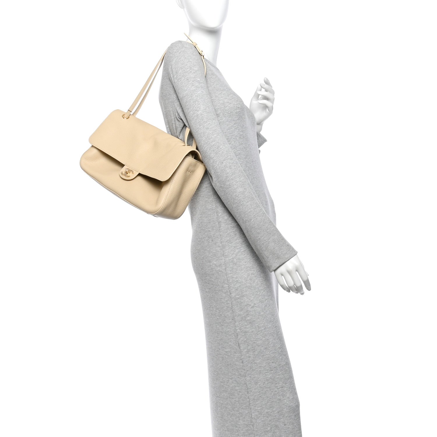 Chanel Grained Calfskin Small Souplissimo Maxi Flap Beige 2 of 10