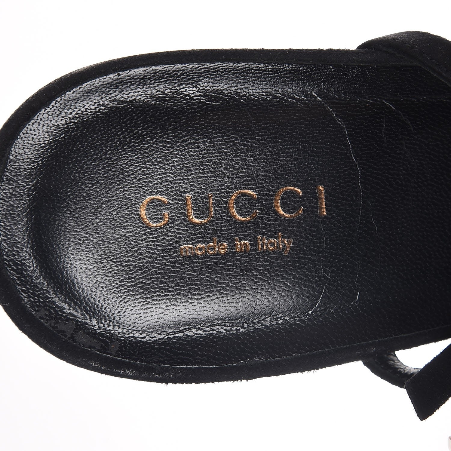 Gucci Suede Fringe Becky High Heel Sandals 38.5 Black 7 of 8