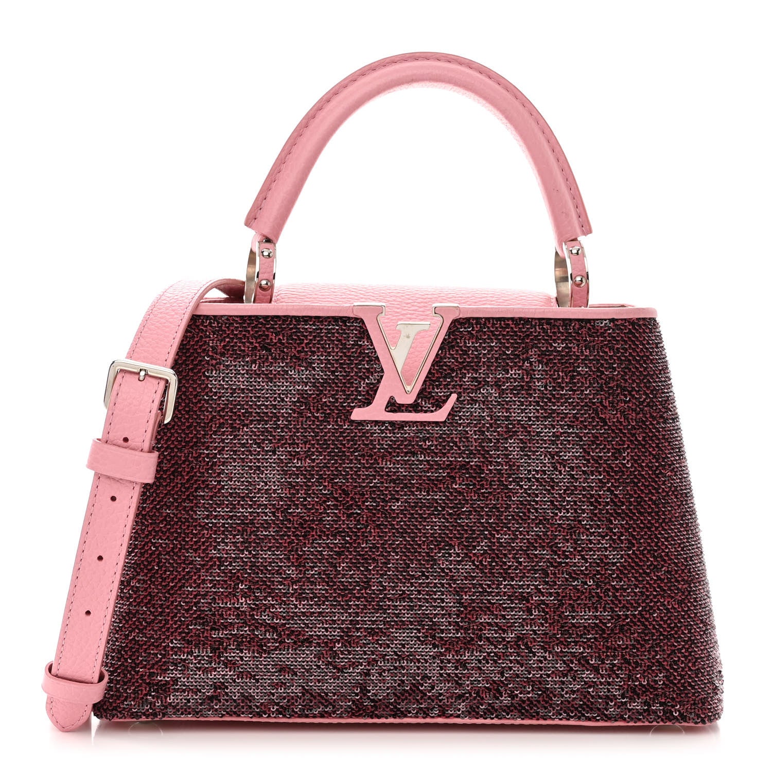 Louis Vuitton Sequins Metallic Taurillon Capucines BB Pink 1 of 13