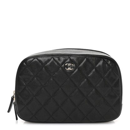 Chanel Caviar Quilted Medium Curvy Pouch Cosmetic Case Black 1 of 9