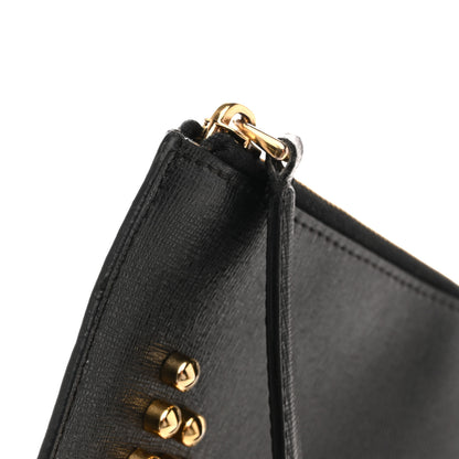 Fendi Vitello Elite Monster Eyes Studded Zip Around Pouch Black 11 of 11