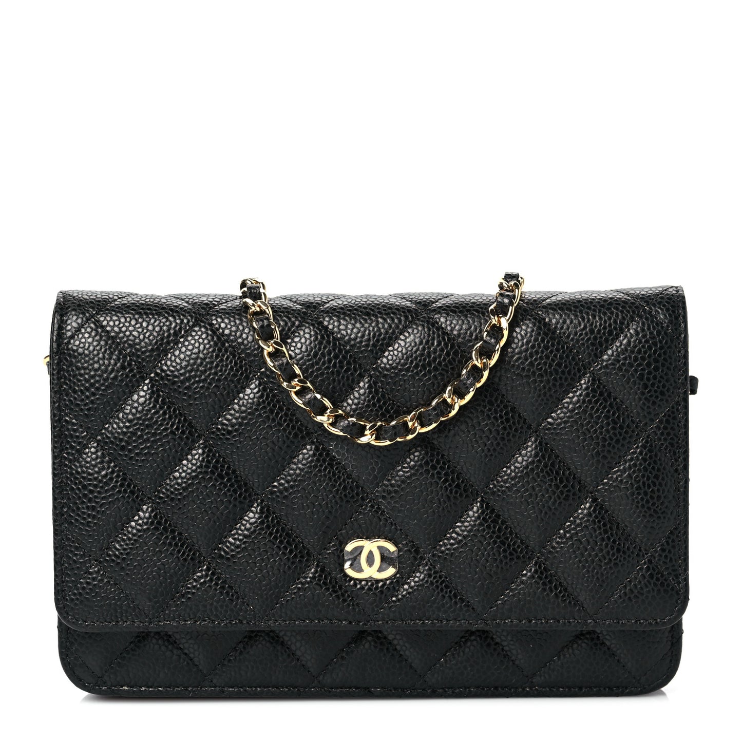 Caviar Quilted Wallet On Chain WOC Black