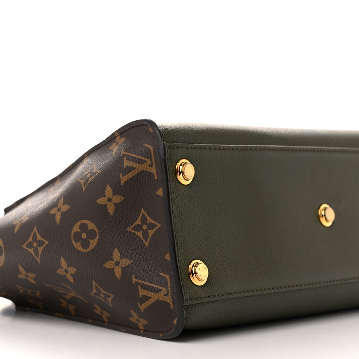 Calfskin Monogram On My Side MM Laurier Green Toffee Latte Beige