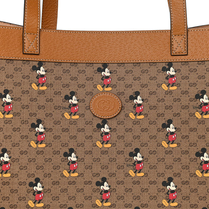 Gucci X DISNEY Mini Vintage GG Supreme Monogram Mickey Mouse Large Shopping Tote Beige Vintage Sun Oil 9 of 11