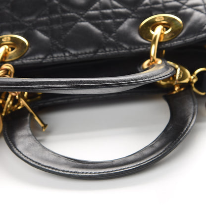 Christian Dior Lambskin Cannage Medium Lady Dior Black 13 of 15