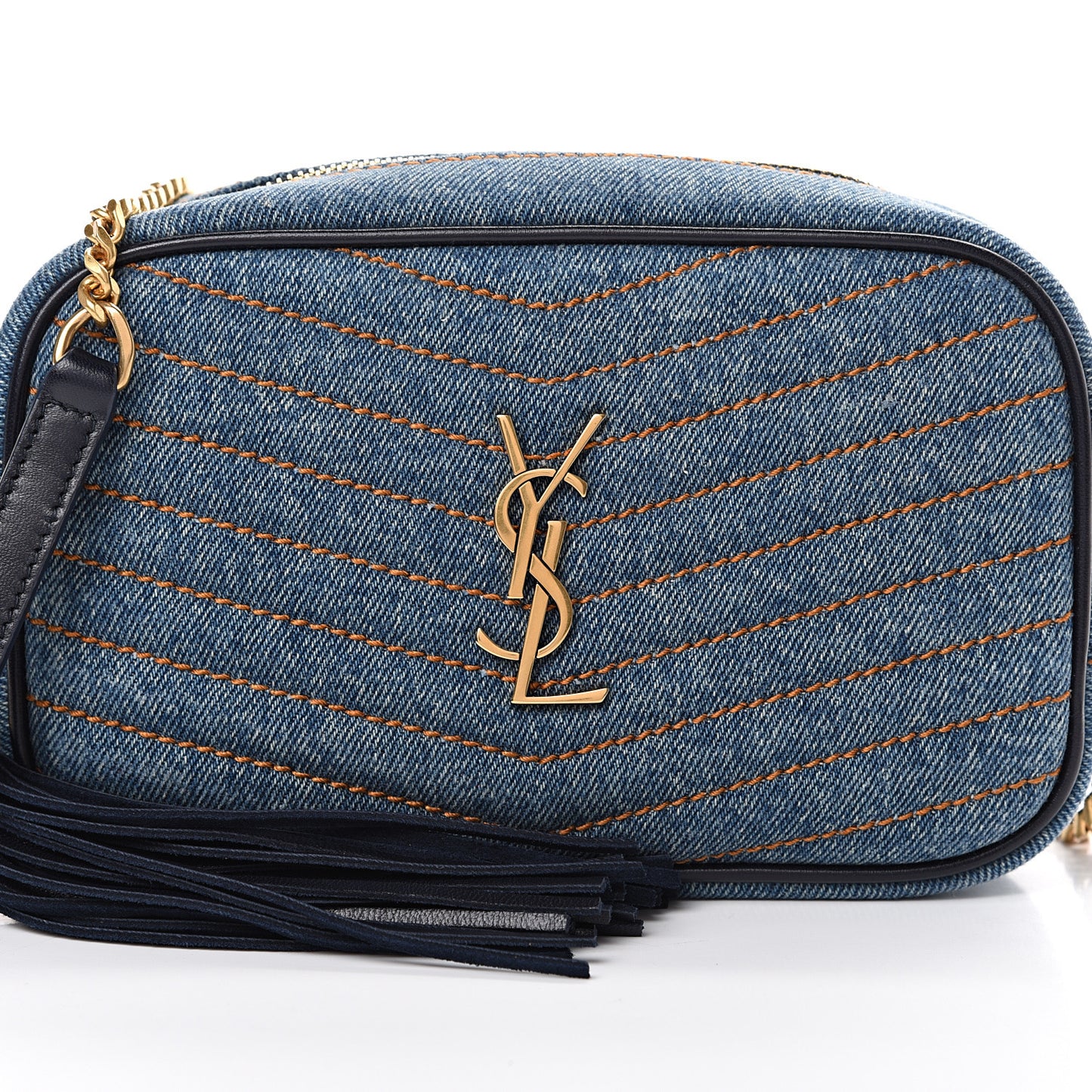 Denim Matelasse Monogram Mini Lou Camera Bag California Blue