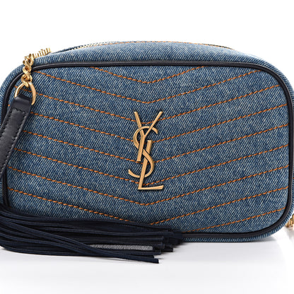 Saint Laurent Denim Matelasse Monogram Mini Lou Camera Bag California Blue 7 of 9