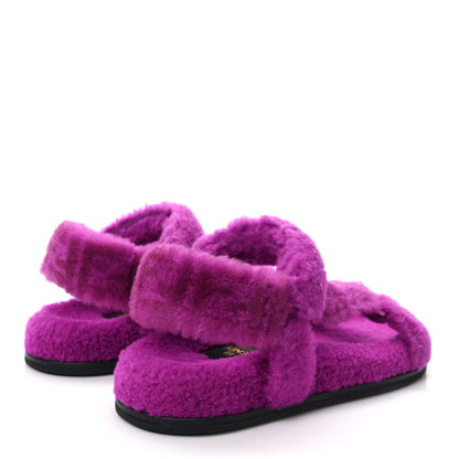 Fendi Shearling FF Fendi Feel Sandals 38 Bouganville 4 of 8