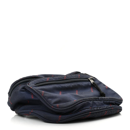Balenciaga Twill Nylon Allover Logo Explorer Beltpack Bleu Canopee Rouge 4 of 10