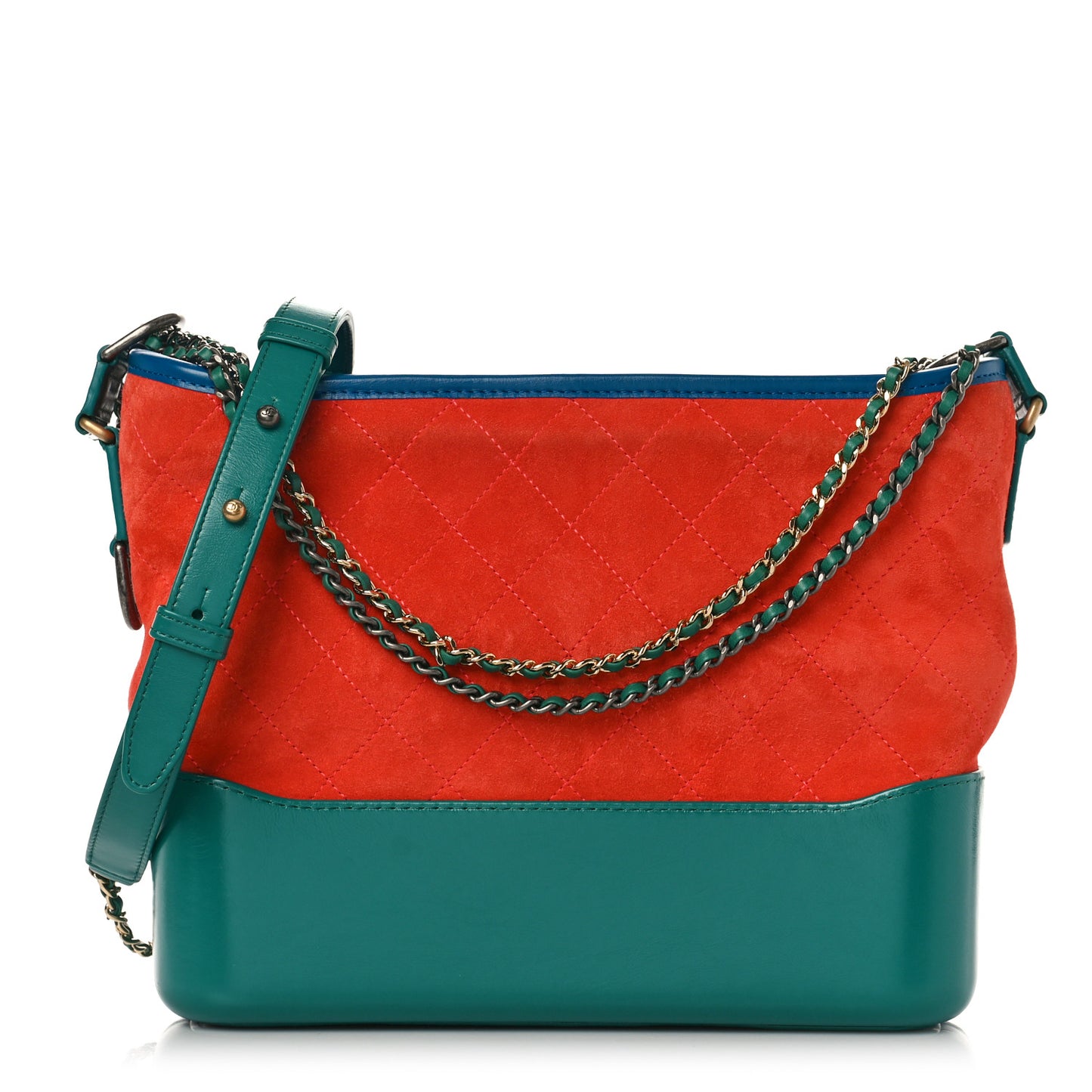 Suede Calfskin Quilted Medium Gabrielle Hobo Orange Green Blue
