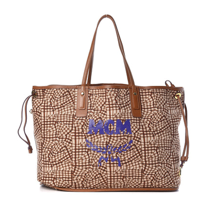MCM Visetos Large Liz Reversible Shopper Tote Cognac 4 of 15