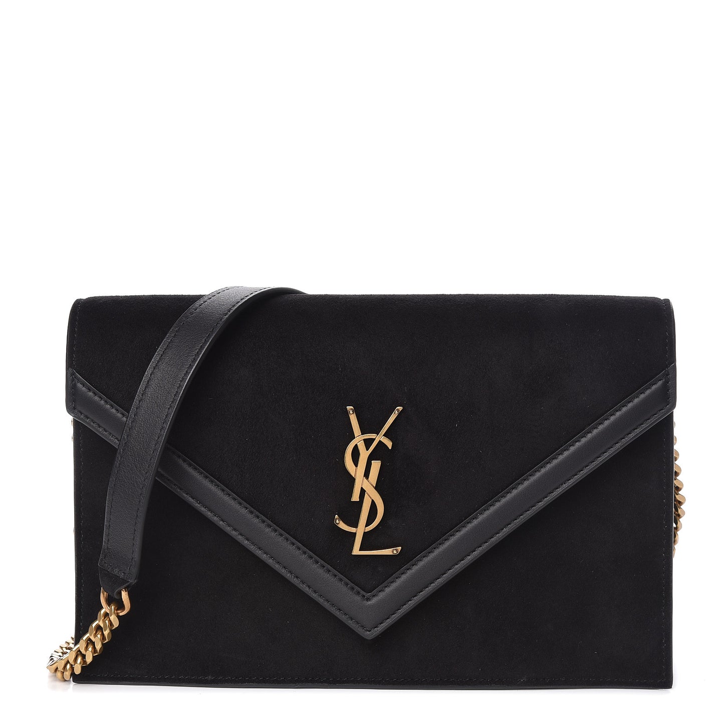 Suede Calfskin Monogram Le Sept Chain Bag Black