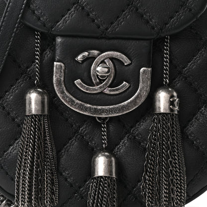 Chanel Calfskin Quilted Coco Sporran Small Tassel Flap Black 8 of 10