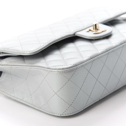 Chanel Iridescent Lambskin Quilted Medium Double Flap Light Blue 5 of 11