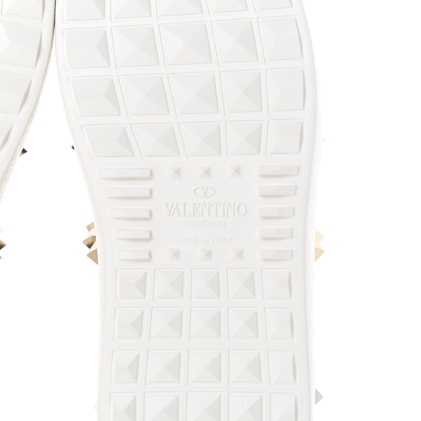 Calfskin Leopard Print Rockstud Untitled Open Sneakers 35 White