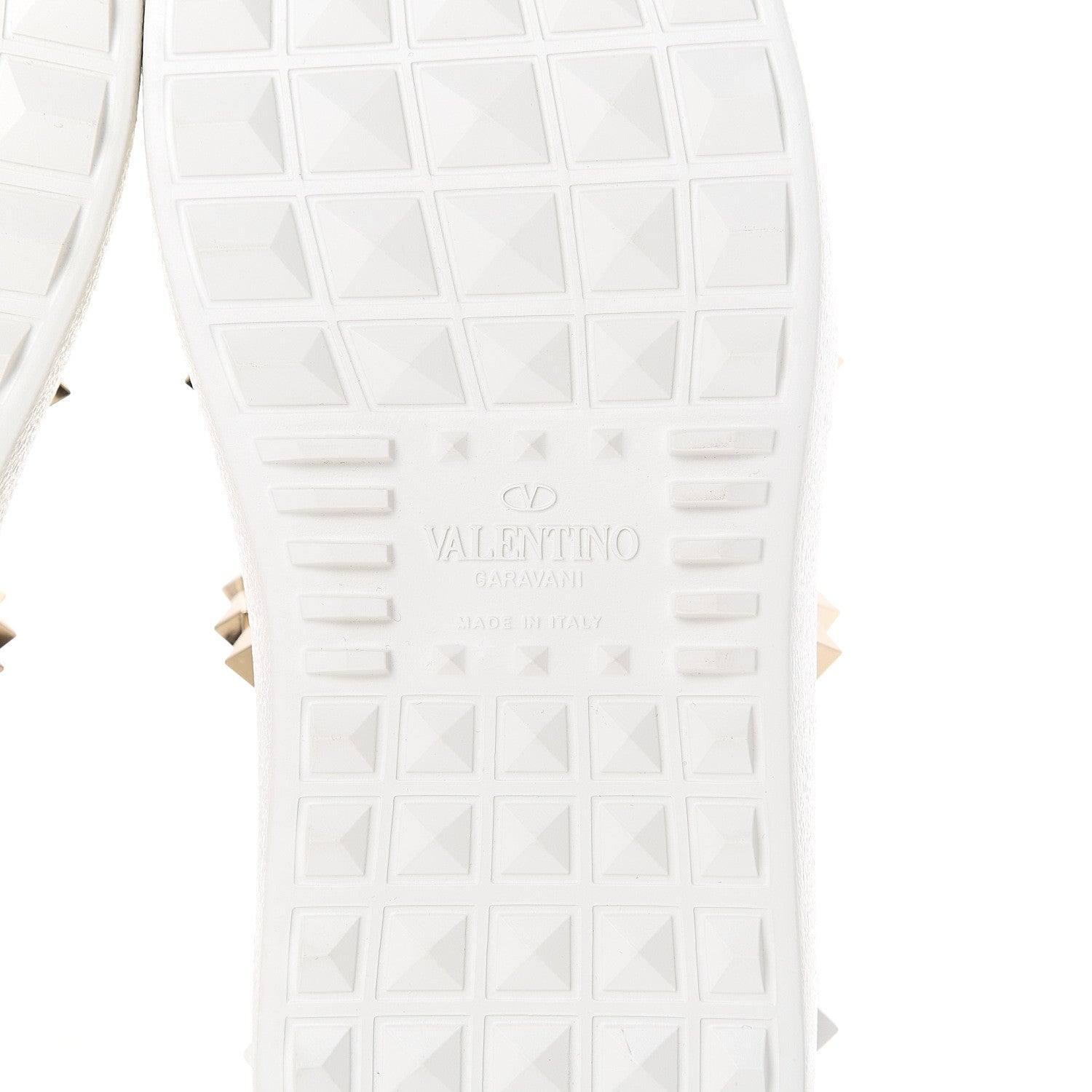 Valentino Garavani Calfskin Leopard Print Rockstud Untitled Open Sneakers 35 White 6 of 8