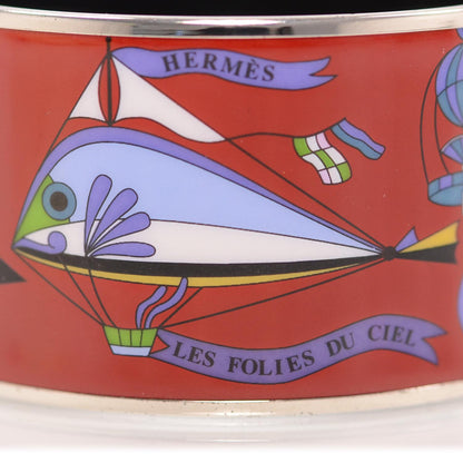 Hermes Extra Wide Air Balloons Enamel Bangle Red PM 5 of 8