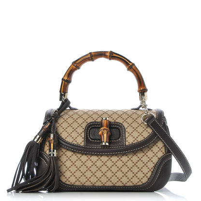 Gucci Diamante Medium New Bamboo Top Handle Bag Dark Brown 1 of 8