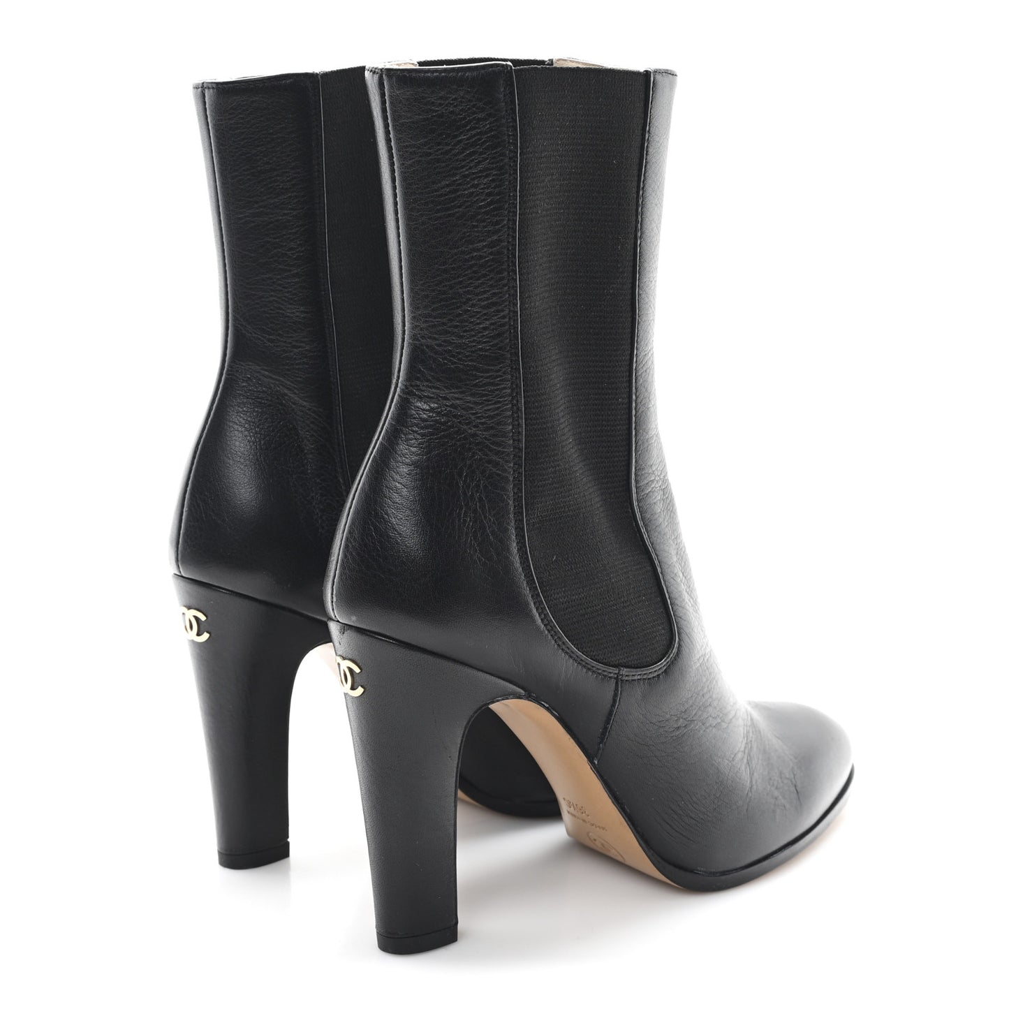 Calfskin CC Ankle Boots 36.5 Black